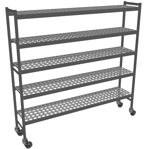 Fermostock rackvagn 6611 - 1740x360x1792 mm. (bxdxh) - 5 våningar